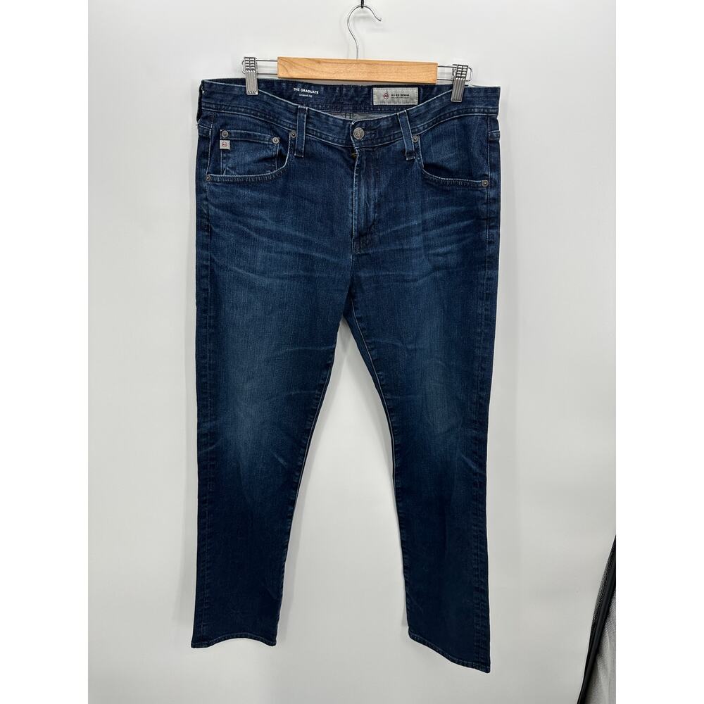 AG Adriano Goldschmied Graduate Jeans 34x33 Tailored Leg Dark Wash